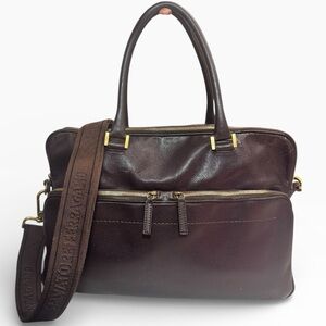 Salvatore Ferragamo Dark Brown Leather Briefcase